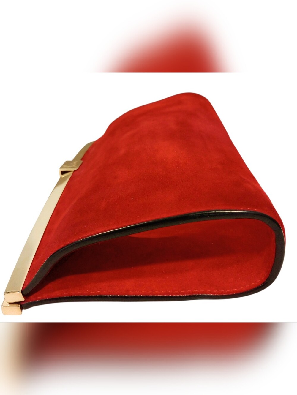 Christian Louboutin Palmette Clutch in Red Suede - Picture 10 of 16